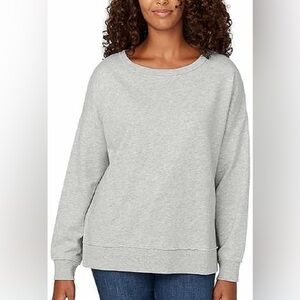 Buffalo David Bitton Gray Wide Neck Outward Seam Sweatshirt Size M